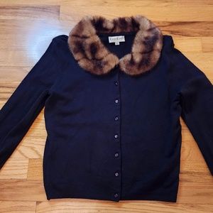 BeBe Moda Fur Collar Black Sweater M